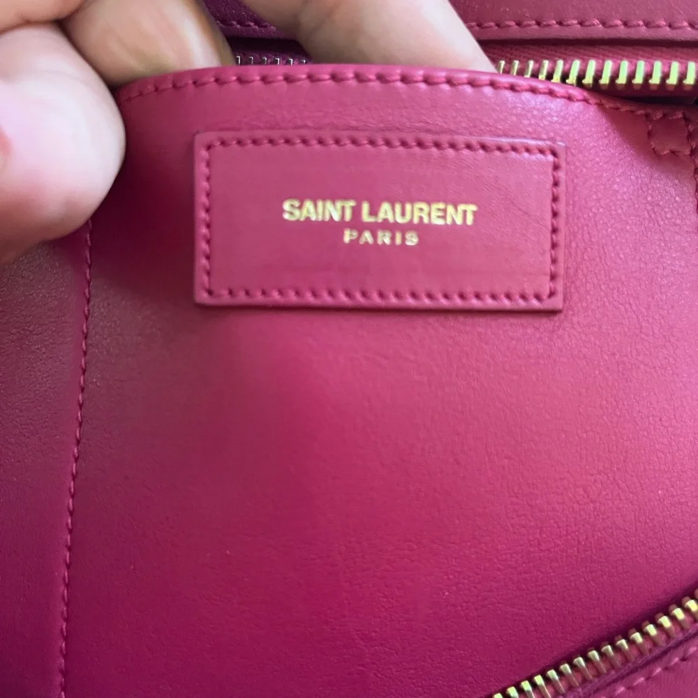 Saint Laurent Fuchsia Leather Satchel - Picture 4 of 12